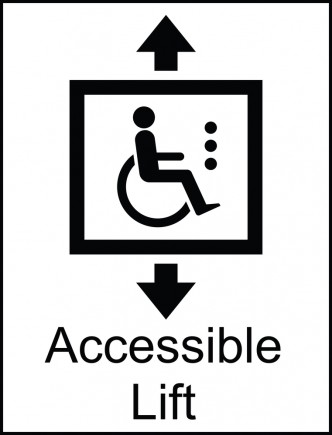 Wheelchair Accessible Lift Public Information Sign